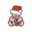 christmas, decoration, gingerbread, hat, santa, teddybear 