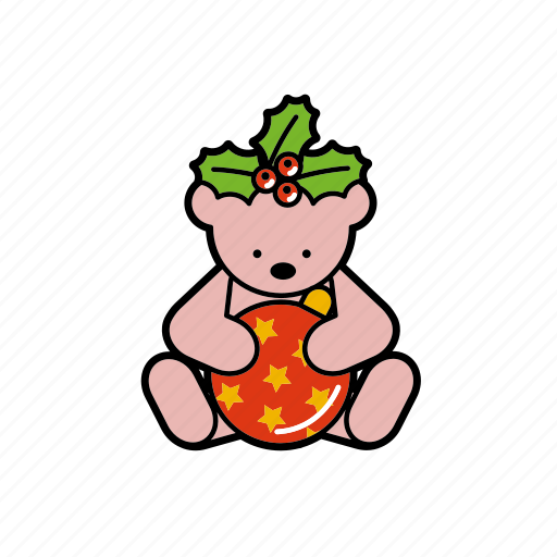 Bauble, berries, christmas, decoration, holly, teddybear icon - Download on Iconfinder
