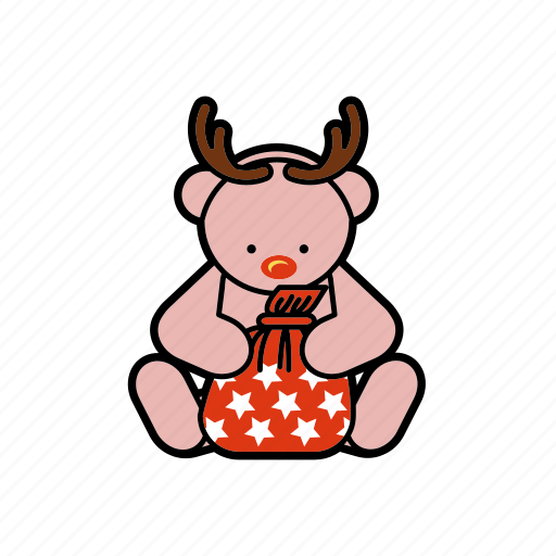Bag, christmas, decoration, deer, rudolf, teddybear icon - Download on Iconfinder