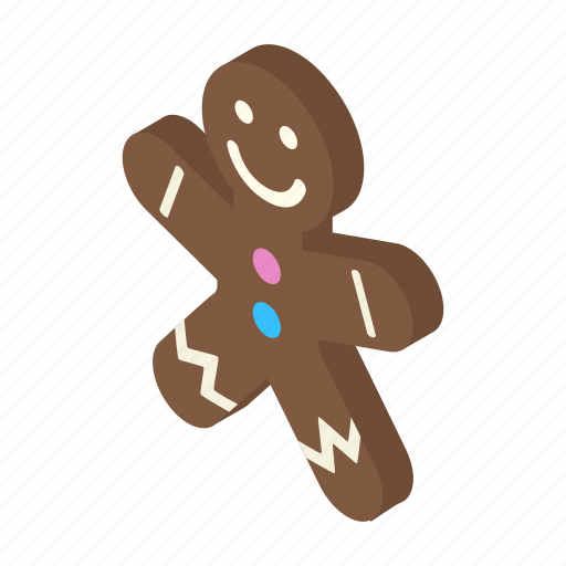 Christmas, cookie, decoration, gingerbread, isometric, shadow, xmas icon - Download on Iconfinder