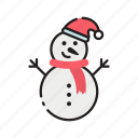 christmas, snow man, white, santa hat
