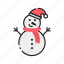 christmas, snow man, white, santa hat 