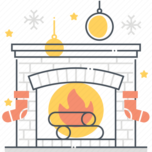 Christmas, fireplace, hearth, holiday, new year, socks, winter icon - Download on Iconfinder