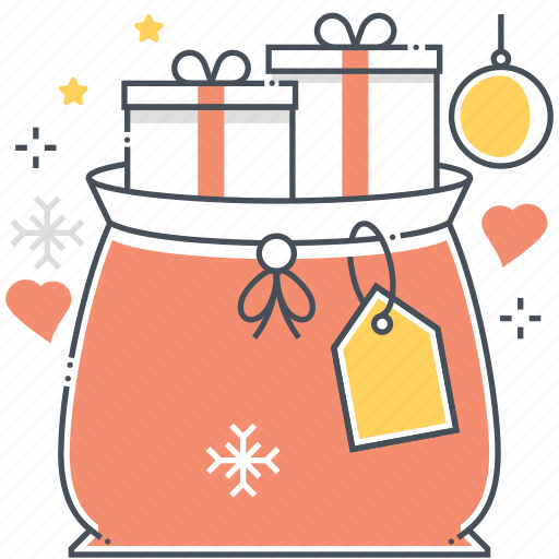 Christmas, new year, present, ribbon, sack, santa, surprise gift icon - Download on Iconfinder