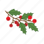 christmas, decorations, flat, icon, evergreen, foliage, red, brunch, winter 