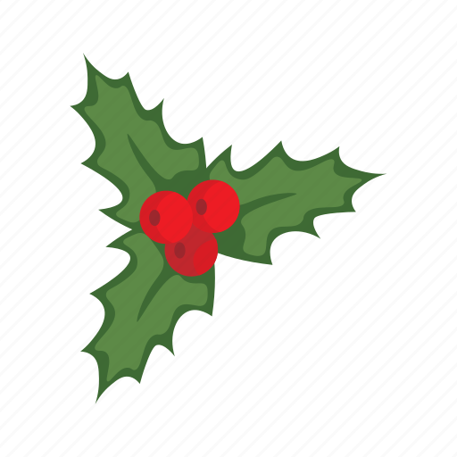 Mistletoe, flat, icon, red, fruit, christmas, plants icon - Download on Iconfinder