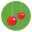 ball, christmas, ornament, red, round, year 