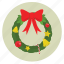 christmas, holiday, ornament, ribbon, season, wreath 