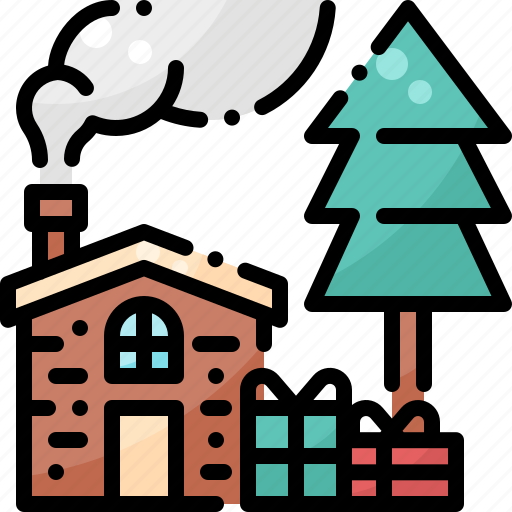 Christmas, claus, gift, house, pine, santa, xmas icon - Download on Iconfinder