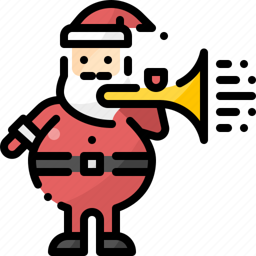 Action, avatar, blow, claus, horn, santa, trumpeter icon - Download on Iconfinder