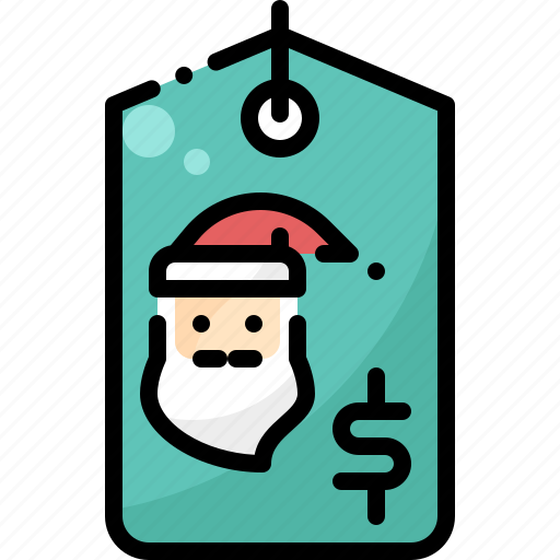 Claus, face, label, price, santa, shopping, tag icon - Download on Iconfinder