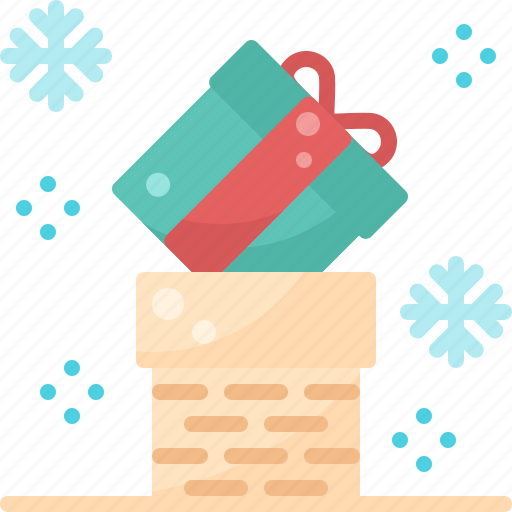Box, christmas, fireplace, gift, present, santa claus, send icon - Download on Iconfinder