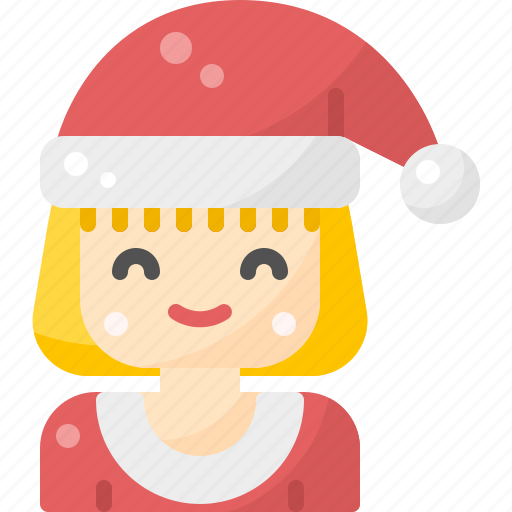 Avatar, christmas, claus, girl, hat, santa, wear icon - Download on Iconfinder