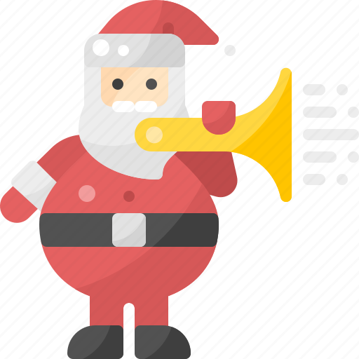 Action, avatar, blow, claus, horn, santa, trumpeter icon - Download on Iconfinder