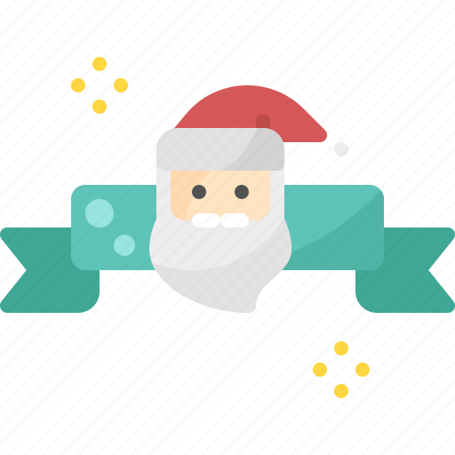 Christmas, claus, decoration, face, ornament, ribbon, santa icon - Download on Iconfinder