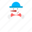 christmas, man, snow, snowman, winter icon 