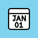 calendar, date, january, celebration, event, new year