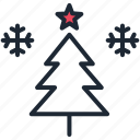 christmas, star, tree, new year, snow, snowflake, hygge