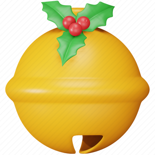 Christmas, bell, holiday, decoration, mistletoe, ring, xmas 3D illustration - Download on Iconfinder