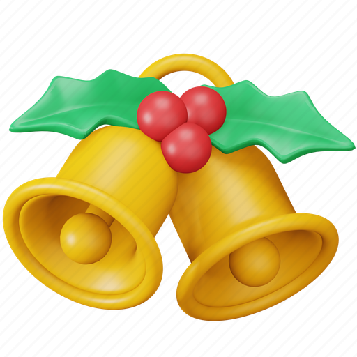 Christmas, holiday, decoration, bell, mistletoe, ring, xmas 3D illustration - Download on Iconfinder