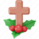 christmas, cross, celebration, decoration, mistletoe, xmas 