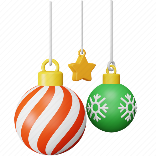 Christmas, celebration, decoration, ball, ornament, party, xmas 3D illustration - Download on Iconfinder