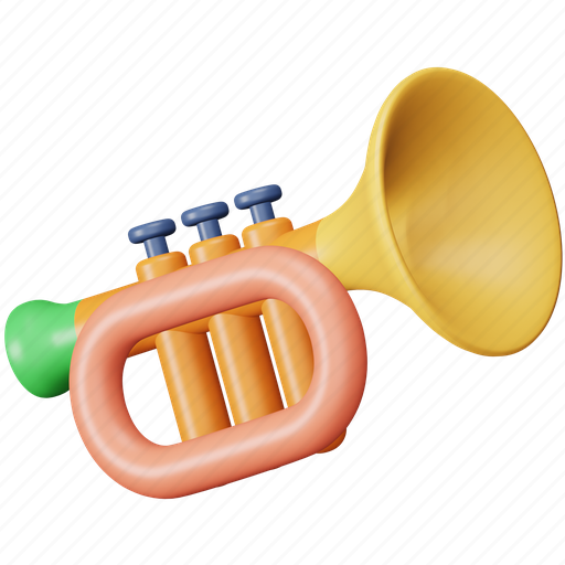 Christmas, trumpet, celebration, music, instrument, party, volume 3D illustration - Download on Iconfinder