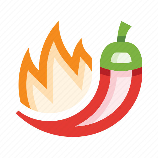 Pepper, chilli, hot, spice, spicy, burn, flame icon - Download on Iconfinder