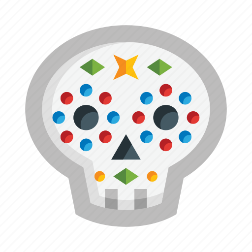 Skull, painted, day of the dead, cinco de mayo, dead, head, halloween icon - Download on Iconfinder