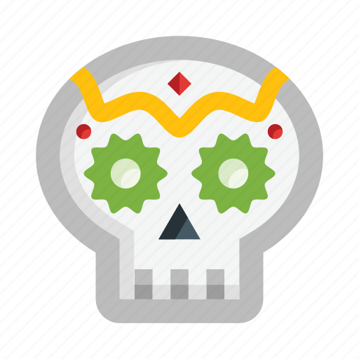 Skull, painted, day of the dead, cinco de mayo, dead, head, halloween icon - Download on Iconfinder