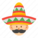 mexico, cincodemayo, festival, parades, sombrero, man, moustache