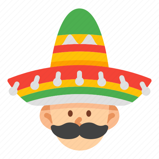 Mexico, cincodemayo, festival, parades, sombrero, man, moustache icon - Download on Iconfinder