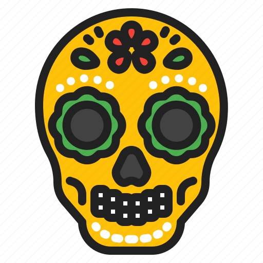 Mexico, cincodemayo, festival, parades, skull, painting, art icon - Download on Iconfinder
