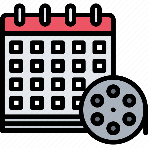 Calendar, date, premiere, film, cinema, movie icon - Download on Iconfinder
