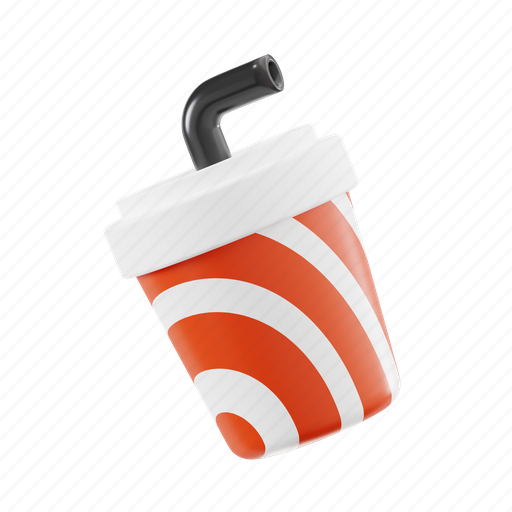 Soft drink, glass, soda, movie, beverage 3D illustration - Download on Iconfinder