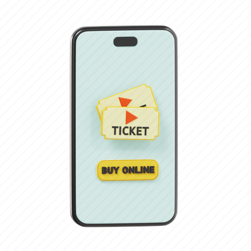 Movie ticket, mobile, ticket, theatre, booking, movie 3D illustration - Download on Iconfinder
