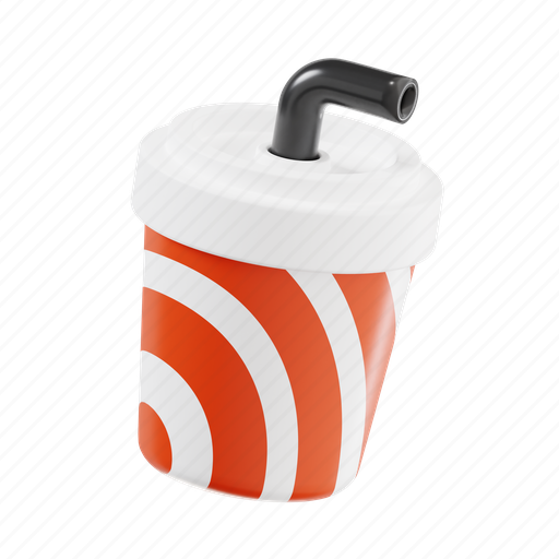 Soft drink, glass, soda, movie, beverage 3D illustration - Download on Iconfinder