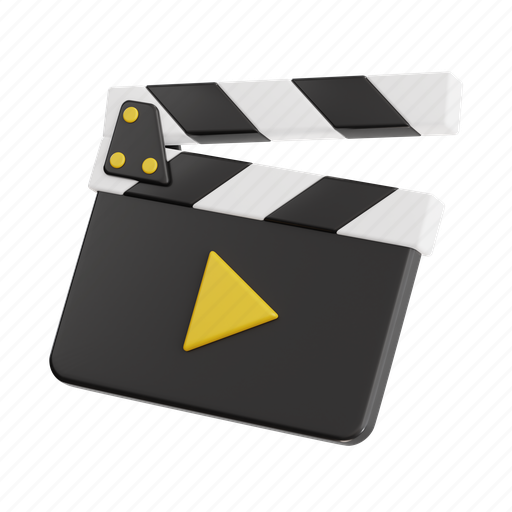 Clapperboard, movie, film, cinema, multimedia 3D illustration - Download on Iconfinder