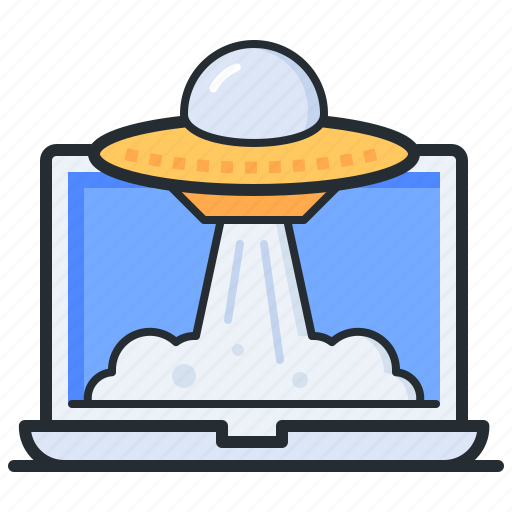 Laptop, cinema, sci fi, flying saucer icon - Download on Iconfinder
