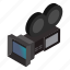 camera, cinema, film, isometric, lens, movie, reel 
