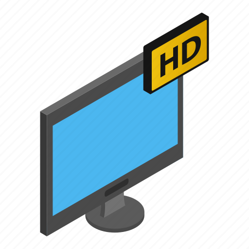 Display, isometric, monitor, screen, television, tv, white icon - Download on Iconfinder