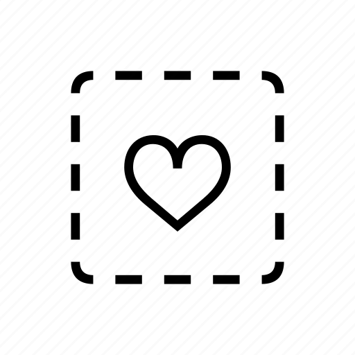 Dashed, heart, love, sign, square icon - Download on Iconfinder