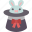 rabbit, animal, magician, hat, cute 