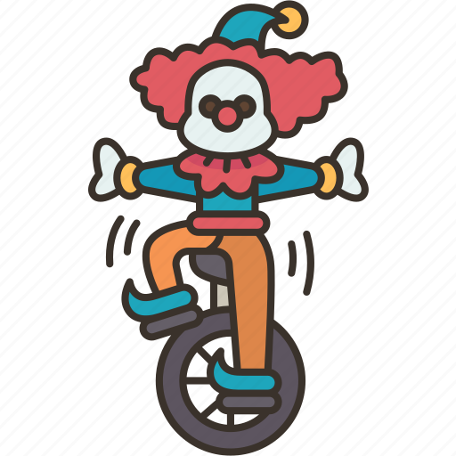 Clown, unicycle, comedian, funny, costume icon - Download on Iconfinder