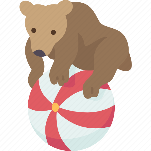 Bear, ball, show, circus, entertainment icon - Download on Iconfinder