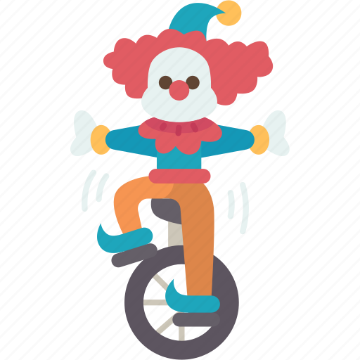Clown, unicycle, comedian, funny, costume icon - Download on Iconfinder
