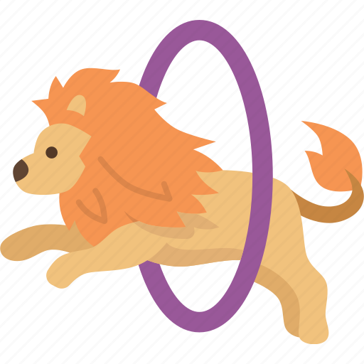 Lion, jumping, hoop, beast, excitement icon - Download on Iconfinder