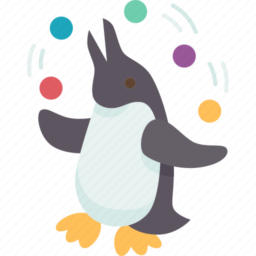 Penguin, show, juggling, funny, animal icon - Download on Iconfinder