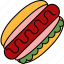 hotdog, sausage, food, restaurant, sandwich