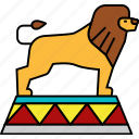 lion, circus, animal, carnival, zoo, show, stage, amusement, park
